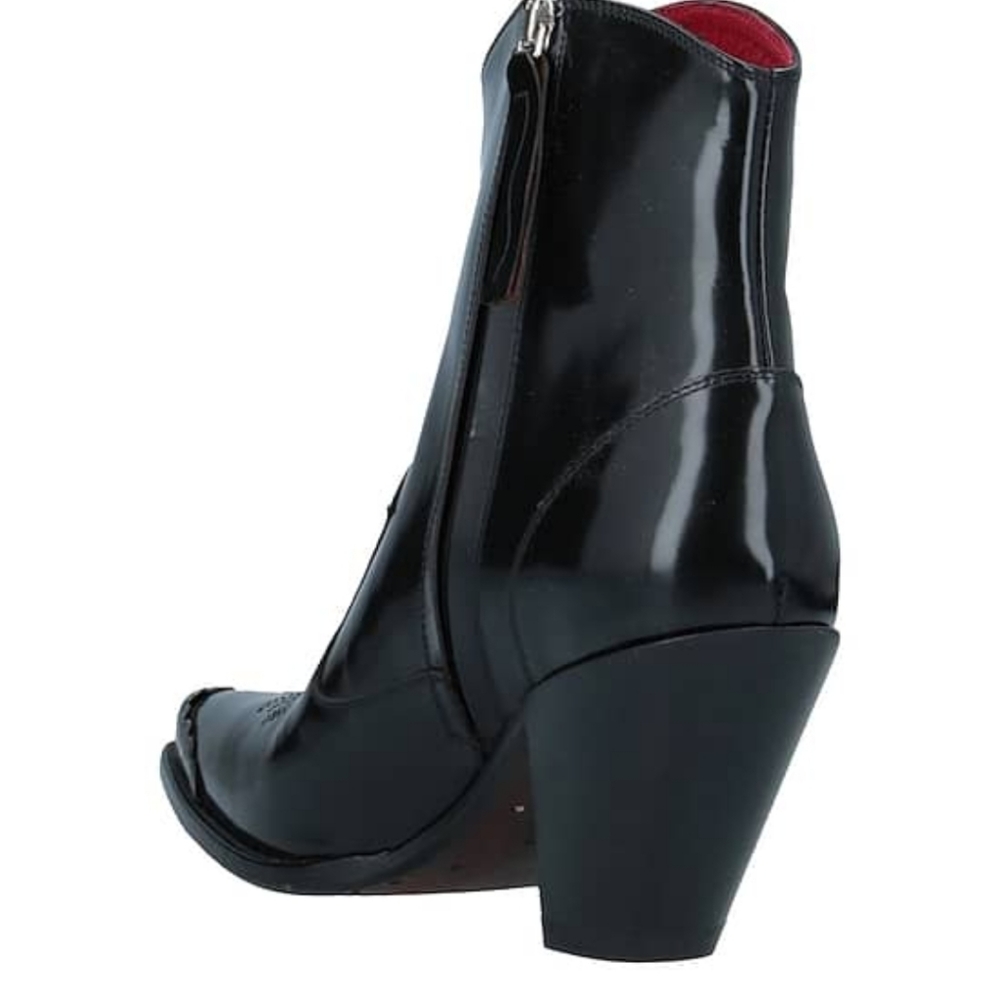 Golden Goose Black Leather Pointed Toe Golden Star Cowboy Boots Size 37 - Picture 3 of 7